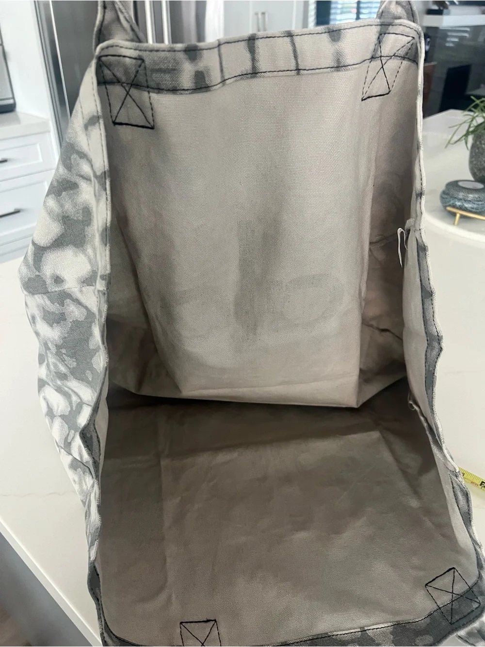 ALO Yoga Gray & White Tie-Dye Canvas Tote